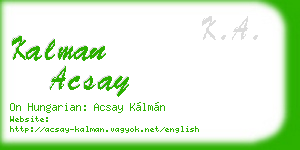 kalman acsay business card